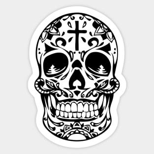 Black and white skeleton head design Sticker